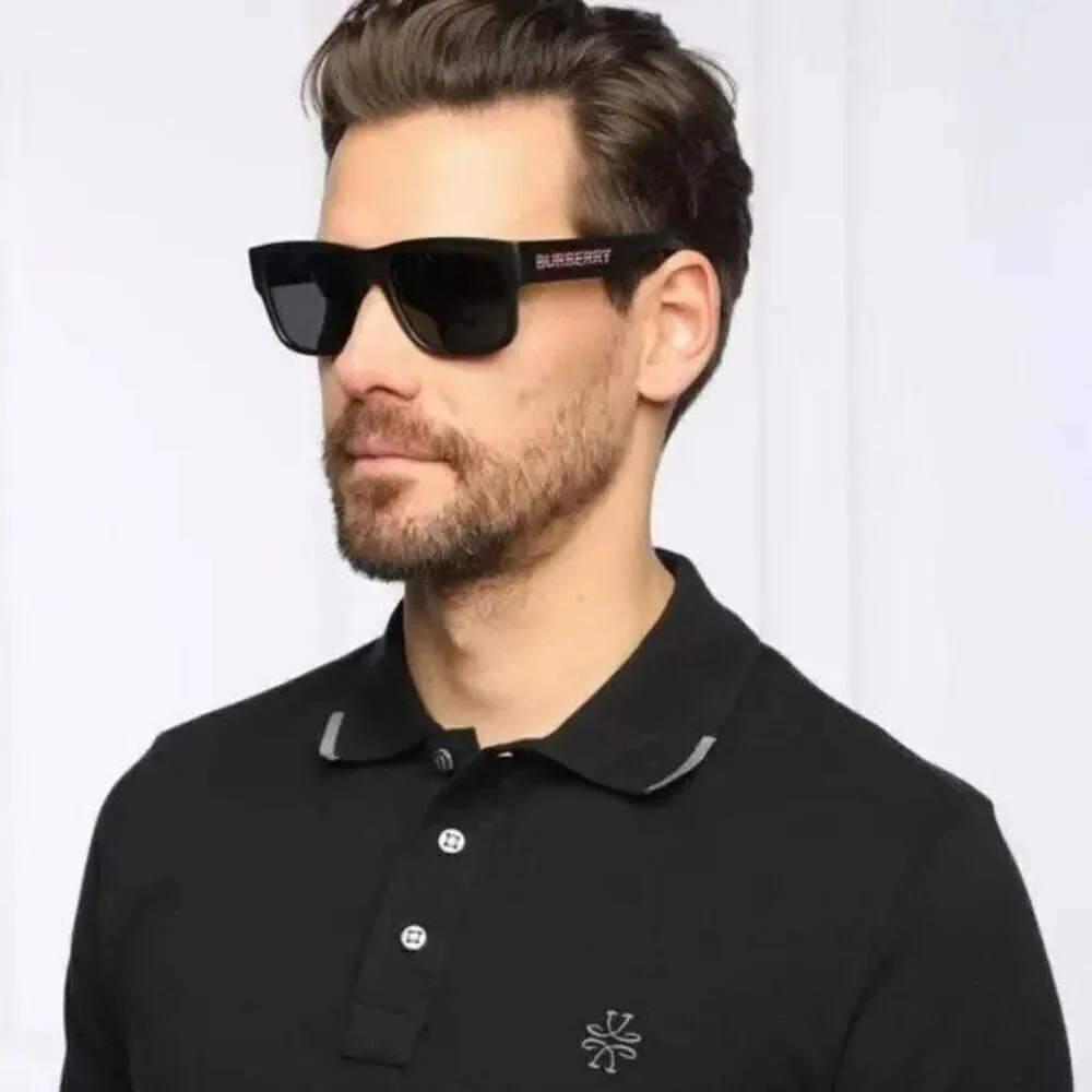 NEW Burberry BE4358 KNIGHT 346481 Matte Black Dark Grey Polarized Men Sunglasses